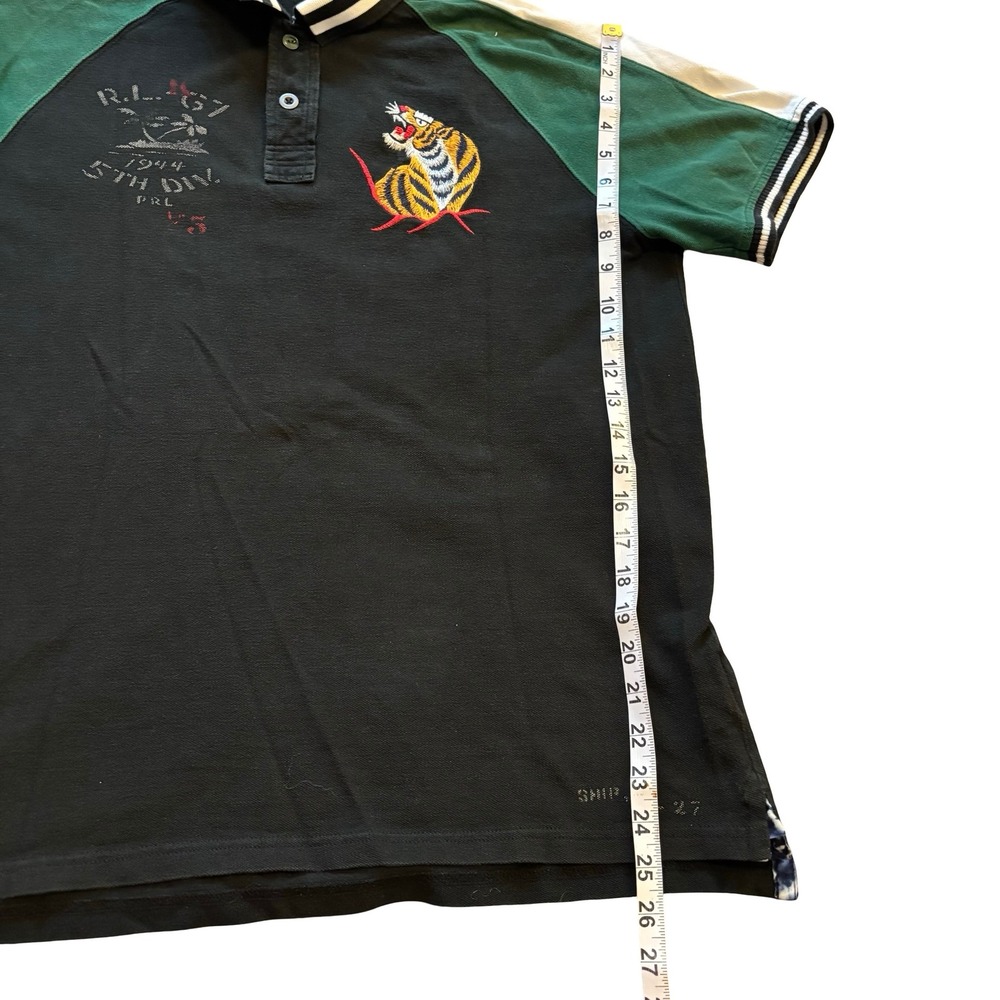 Polo Ralph Lauren Hawaii Tour Jacket Polo Shirt Tiger Embroidered Black Green L - Picture 12 of 12